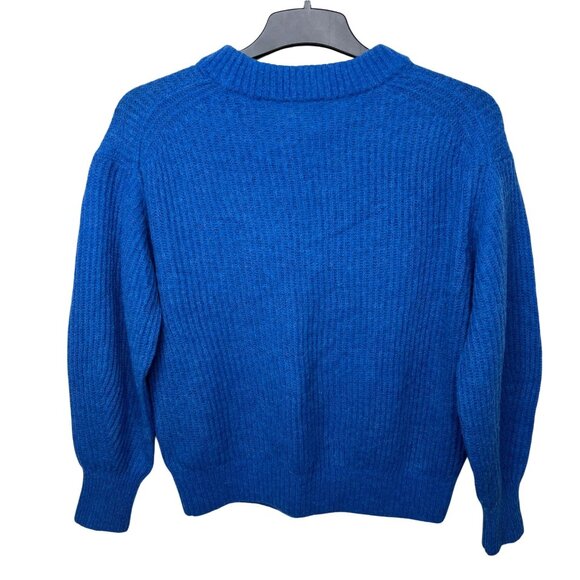 Everlane Women Blue Crewneck Sweater Alpaca Wool Merino Ribbed Knit Design Small - Picture 10 of 11